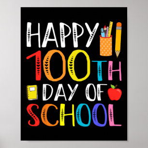 100 Tage Schule Lehrer und Schüler  Poster