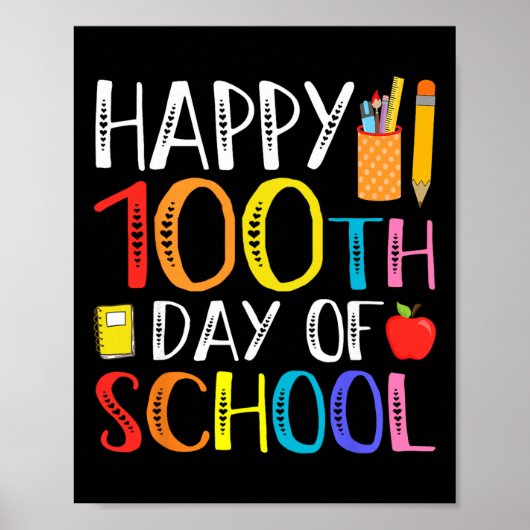 100 Tage Schule Lehrer und Schüler Poster (Vorne)
