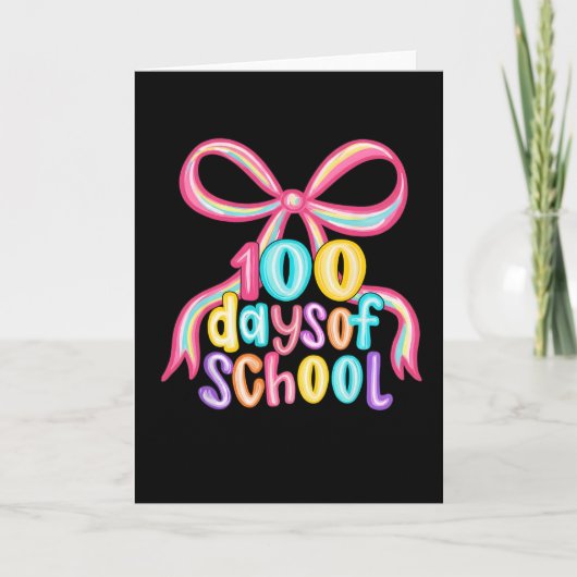 100 Tage Schule Leopard-Bogen Bleistift Karte (Vorderseite)