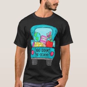 100 Tage Schule LKW Bleistift Apfel Lehrer Stud T-Shirt