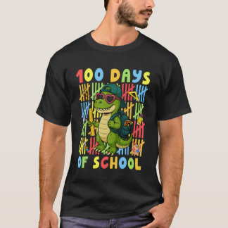 100 Tage Schule Lustiger Dinosaurier T-Rex Junge M T-Shirt