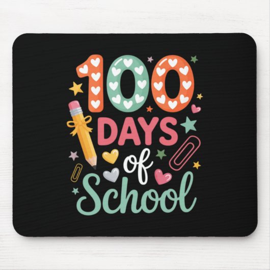 100 Tage Schule Lustiger Retro-Karo-Kreis Mousepad (Vorne)