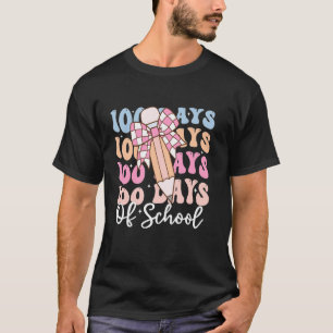 100 Tage Schule Mädchen Kokette Schleife 100. Tag  T-Shirt