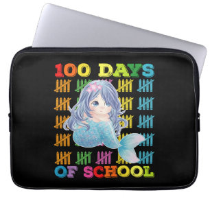 100 Tage Schule Meerjungfrau Lehrer Schülerin Laptopschutzhülle