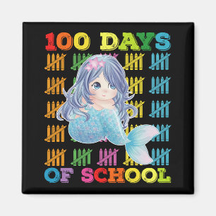 100 Tage Schule Meerjungfrau Lehrer Schülerin Magnet