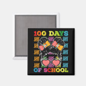 100 Tage Schule Messy Bun Lehrer Magnet (Vorderseite/Rückseite)