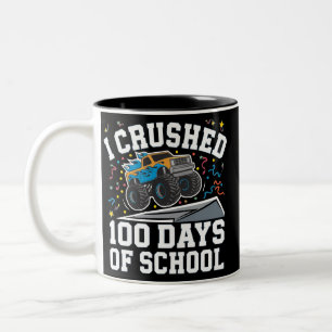 100-Tage-Schule-Monstertruck 100. Tag Schule Zweifarbige Tasse