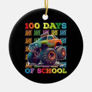 100 Tage Schule Monstertruck Lehrer Student Keramik Ornament