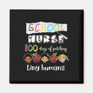 100 Tage Schule Patching Tiny Humans School Nur Magnet