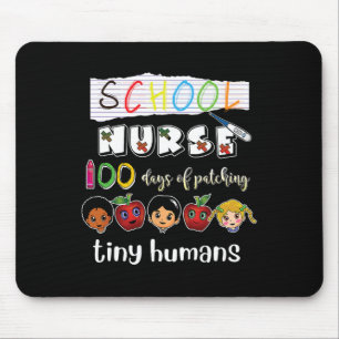 100 Tage Schule Patching Tiny Humans School Nur Mousepad