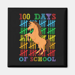 100 Tage Schule Pferdeliebhaber Jungen Mädchen 100 Magnet