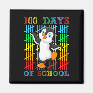 100 Tage Schule Pinguin Liebhaber Jungen Mädchen 1 Magnet