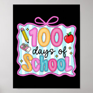 100 Tage Schule Preppy Coquette Schleife 100. Tag  Poster
