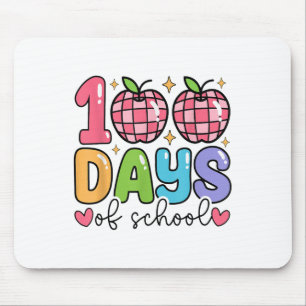 100 Tage Schule Retro Disco Lehrer Kinder glücklic Mousepad