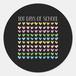 100 Tage Schule Retro-Lehrer Vintage  Runder Aufkleber
