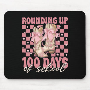 100 Tage Schule Runden Auf Rosa Coquette Schleife  Mousepad
