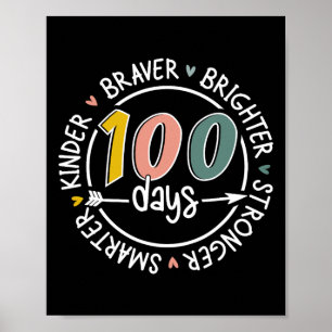 100 Tage Schule schlauer Kinder stärker Brighte Poster