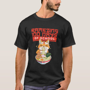 100 Tage Schule - Shiba Inu Hund Ramen T-Shirt
