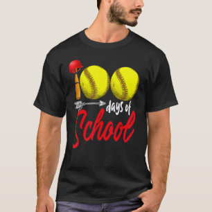 100 Tage Schule Softball-Lehrer Kinder 100. Tag T-Shirt