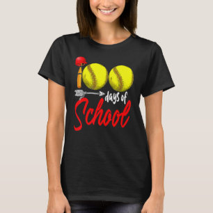 100 Tage Schule Softball-Lehrer Kinder 100. Tag T-Shirt
