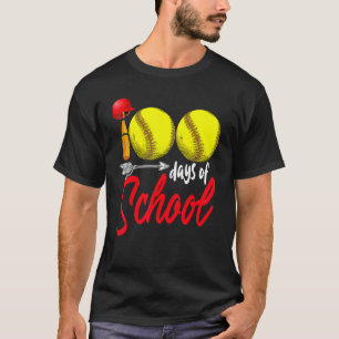100 Tage Schule Softball-Lehrer Kinder 100. Tag T-Shirt
