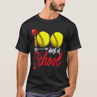 100 Tage Schule Softball-Lehrer Kinder 100. Tag T-Shirt