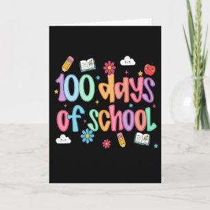 100 Tage Schule Süße farbenfrohe Klasse Karte
