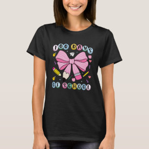 100 Tage Schule Süße rosa Schleife Lehrer Schüler T-Shirt