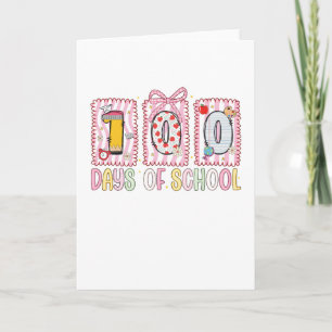 100 Tage Schule Süßes Farbige 100. Tag Karte