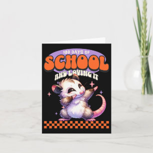 100 Tage Schule Und Es Macht Spaß Dabbing Opossum Karte