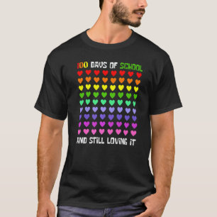 100 Tage Schule und immer noch begeistert Herzen L T-Shirt