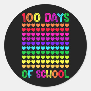 100 Tage Schule und immer noch lieben es Herzen 10 Runder Aufkleber