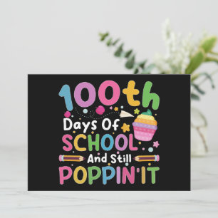 100 Tage Schule und immer noch Poppin' Mädchen  Einladung