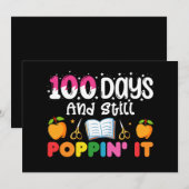 100 Tage Schule und noch nicht fertig Einladung (Vorne/Hinten)