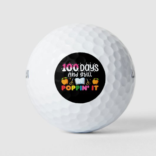 100 Tage Schule und noch nicht fertig Golfball (Vorderseite)