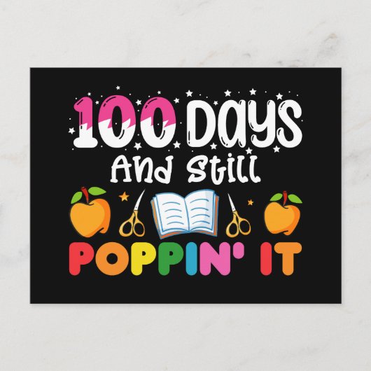 100 Tage Schule und noch nicht fertig Postkarte (Vorderseite)