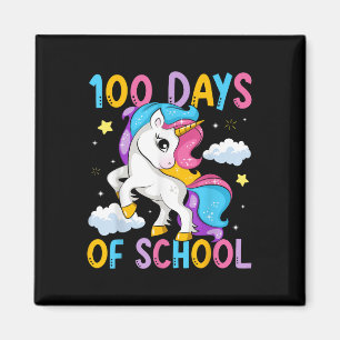 100 Tage Schule Unicorn Mädchen Lehrer 100. Magnet