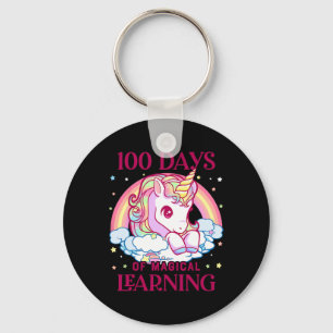 100 Tage Schule Unicorn Mädchen Lehrer 100. Tag Schlüsselanhänger