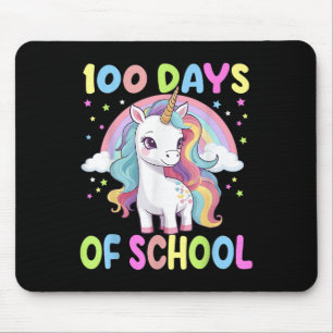 100 Tage Schule Unicorn Rainbow Teacher Girls T Mousepad