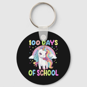 100 Tage Schule Unicorn Rainbow Teacher Girls T Schlüsselanhänger