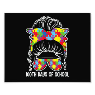 100 Tage Schule Unordentlicher Dutt Sonnenbrille A Fotodruck