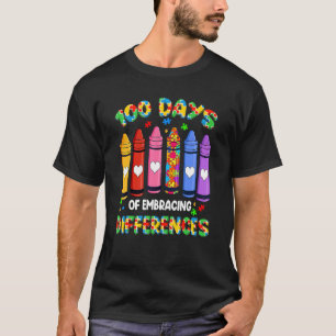 100 Tage Schule Unterschiede annehmen Autismus Bew T-Shirt