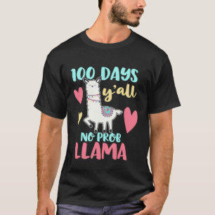 100 Tage Schule Y'all Lama Alpaka Kinder Lehrer T-Shirt
