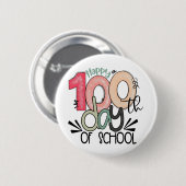 100 Tage Schulfeier Button / Pin Abzeichen (Vorne & Hinten)