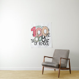 100 Tage Schulfeier Wandteppich