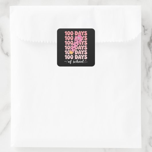 100 Tage Schulfest Quadratischer Aufkleber (Tasche)