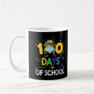 100 Tage Schulfreude an der Busmesse Maske farbenf Kaffeetasse