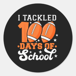100 Tage Schulfußball Ich habe 100 Tage Runder Aufkleber