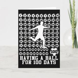 100 Tage Schulfußball Jungen 100. Schultag Karte