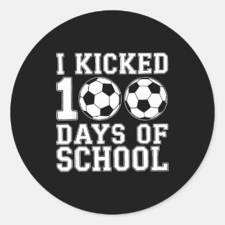 100 Tage Schulfußball Jungen Kinder 100. Tag der S Runder Aufkleber